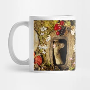 George the mouse in a log pile house - Bringing back Cute Mug